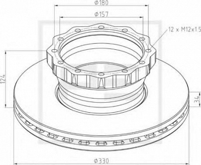 PE AUTOMOTIVE 03613100a -  Тормозной диск